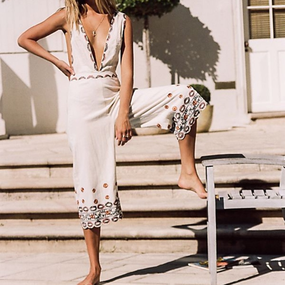 Free People Some Girls Embroidered Jumpsuit